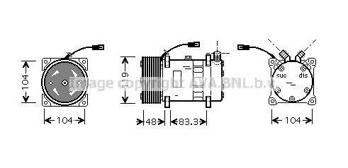 Компрессор, кондиционер UVK121 AVA