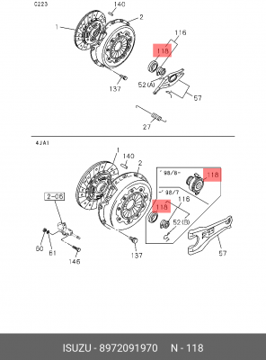 Выжимной подшипник 8-97209-197-0 ISUZU