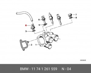 Клапан, управление рециркуляция ОГ 11 74 1 261 559 BMW