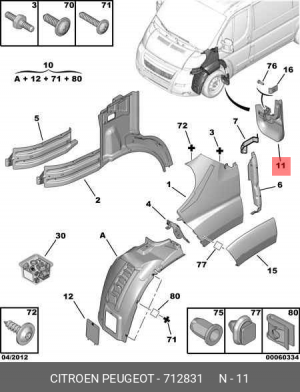 Брызговик 7128 31 CITROEN PEUGEOT
