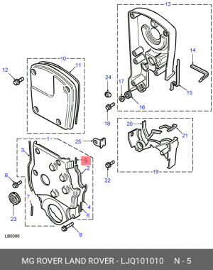 Прокладка, выпускной трубопровод LJQ101010 MG ROVER LAND ROVER