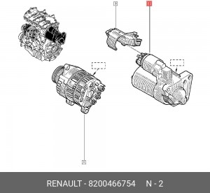 Стартер 8200466754 RENAULT