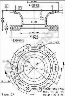 Тормозной диск 09.8486.20 BREMBO
