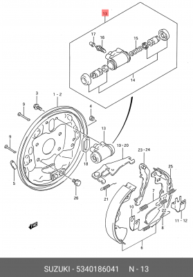 Колесный тормозной цилиндр 53401-86041 SUZUKI