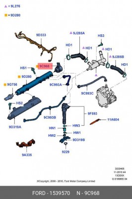 Редукционный клапан, Common-Rail-System 1 539 570 FORD