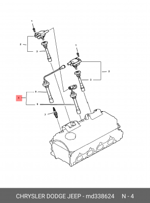 Ккомплект проводов зажигания MD33 8624 CHRYSLER