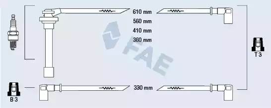 Ккомплект проводов зажигания 85840 FAE