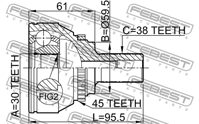 ШРУС 1710-009A45 FEBEST