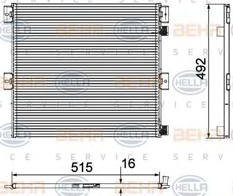 Конденсатор, кондиционер 8FC351029351 HELLA