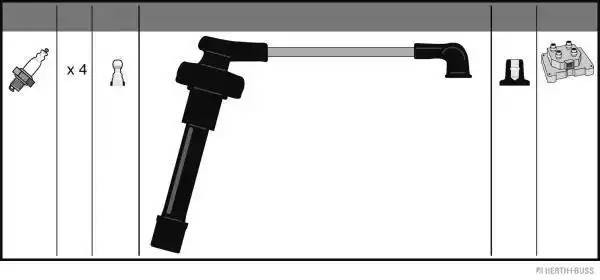 Ккомплект проводов зажигания J5384007 H B JAKOPARTS NIPPARTS
