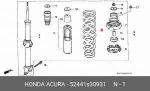 Пружина ходовой части 52441S30931 HONDA