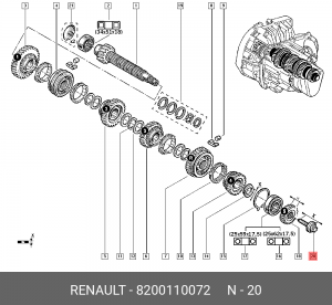 Болт крепления 8200110072 RENAULT