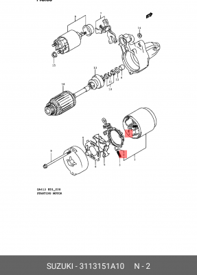 Щетка стартера 31131-51A10 SUZUKI