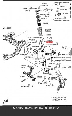 Амортизатор подвески GAM6-34-900A MAZDA