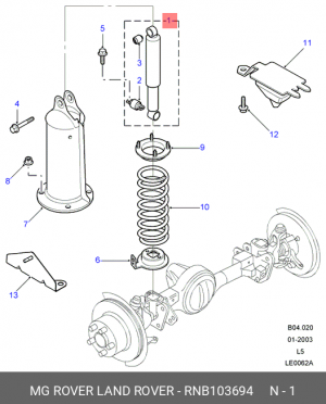 Амортизатор RNB103694 LAND ROVER