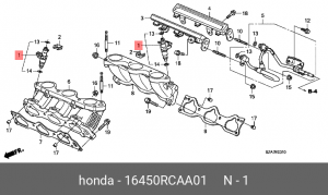 Форсунка топливная 16450RCAA01 HONDA