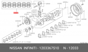 Кольца поршневые 12033-67S10 NISSAN