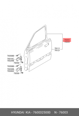 Дверь передняя 7600325000 HYUNDAI KIA