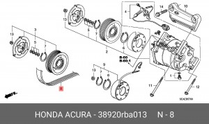 Ремень приводной 38920-RBA-013 HONDA