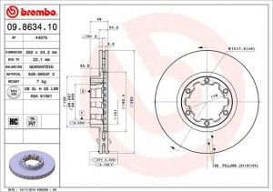 Тормозной диск 09.8634.10 BREMBO
