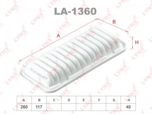 Фильтр воздушный LA-1360 LYNXAUTO