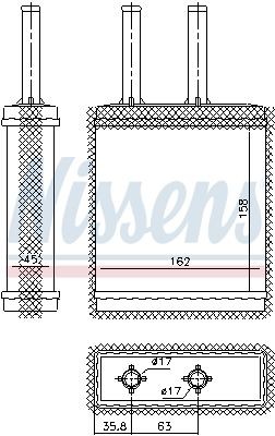 Теплообменник, отопление салона 77519 NISSENS