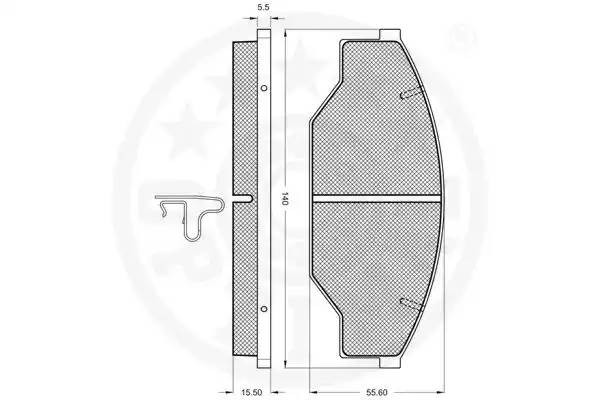 Комплект тормозных колодок, диско 9808 OPTIMAL