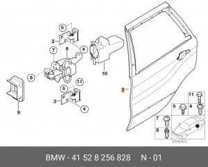 Дверь задняя 41 52 8 256 828 BMW
