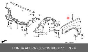 Крыло 60261S10G00ZZ HONDA