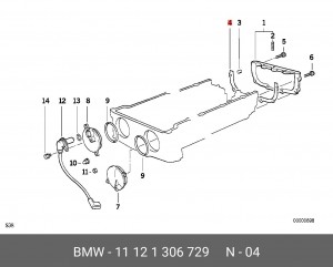 Прокладка, крышка головки цилиндра 11 12 1 306 729 BMW