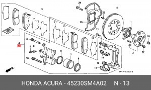 Тормозной суппорт 45230SM4A02 HONDA