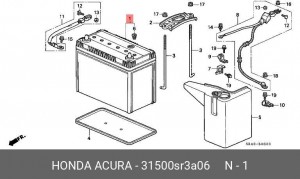 Батарея аккумуляторная 31500SR3A06 HONDA