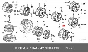 Диск колеса 42700SEAZ91 HONDA