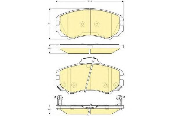 Комплект тормозных колодок, диско 6133529 GIRLING