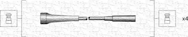 Ккомплект проводов зажигания 941318111266 MAGNETI MARELLI
