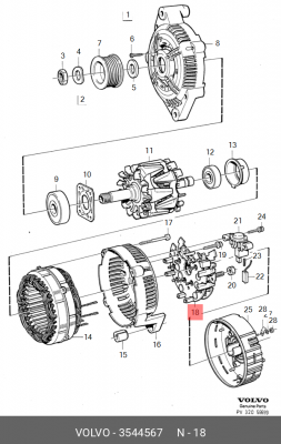 Выпрямитель, генератор 3544567 VOLVO