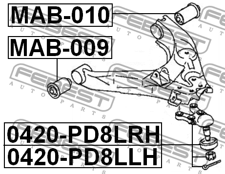 Рычаг подвески MAB-010 FEBEST