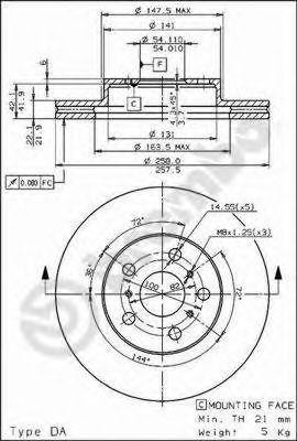 Тормозной диск 09.5676.10 BREMBO