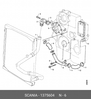 Шланг радиатора 1375604 SCANIA