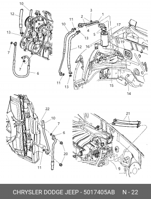 Конденсатор, кондиционер 5017 405AB CHRYSLER