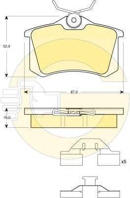Комплект тормозных колодок, диско 6114671 GIRLING