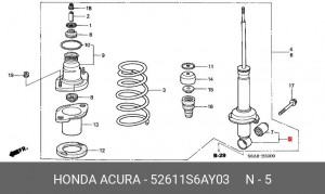 Амортизатор подвески 52611S6AY03 HONDA