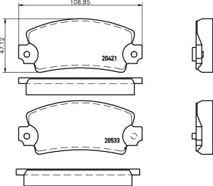 Комплект тормозных колодок, диско 2042102 TEXTAR