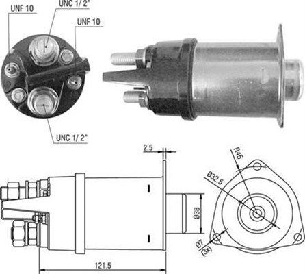 Тяговое реле, стартер 940113050496 MAGNETI MARELLI