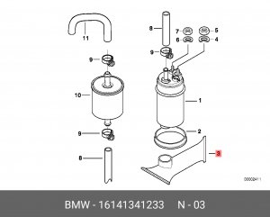 Фильтр топливный 16 14 1 341 233 BMW