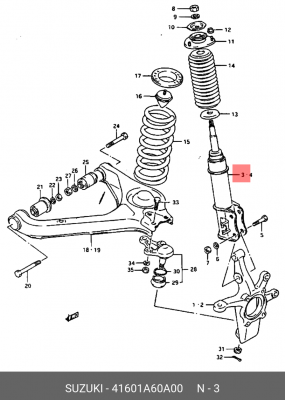 Амортизатор 41601A60A00 SUZUKI