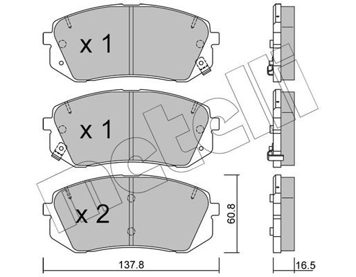 Комплект тормозных колодок, диско 22-0783-0 METELLI