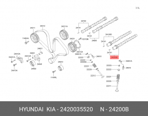 Распредвал 2420035520 HYUNDAI KIA