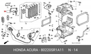 Расширительный клапан, кондиционер 80220SR1A11 HONDA