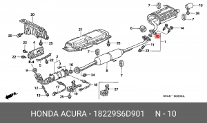Уплотнительное кольцо, выпускной тр 18229S6D901 HONDA